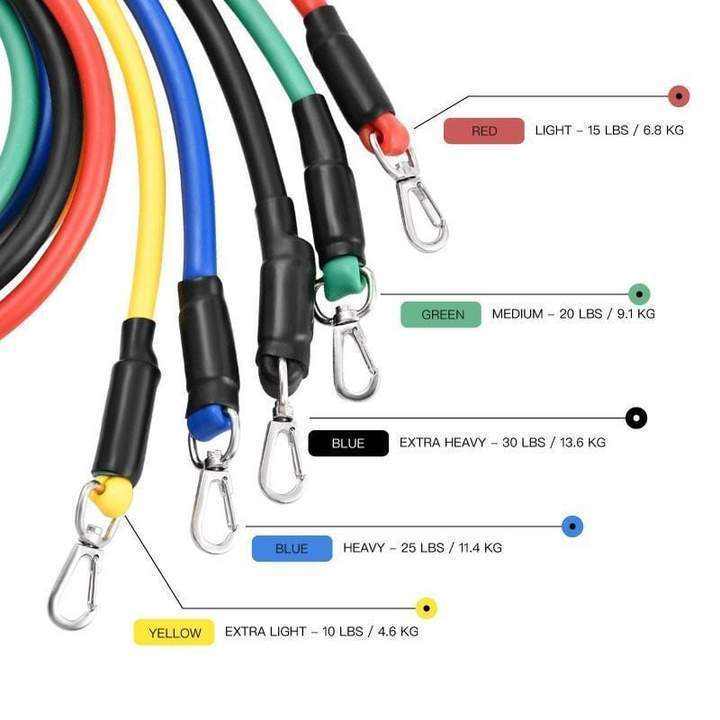 11-piece resistance band elastic pull rope set