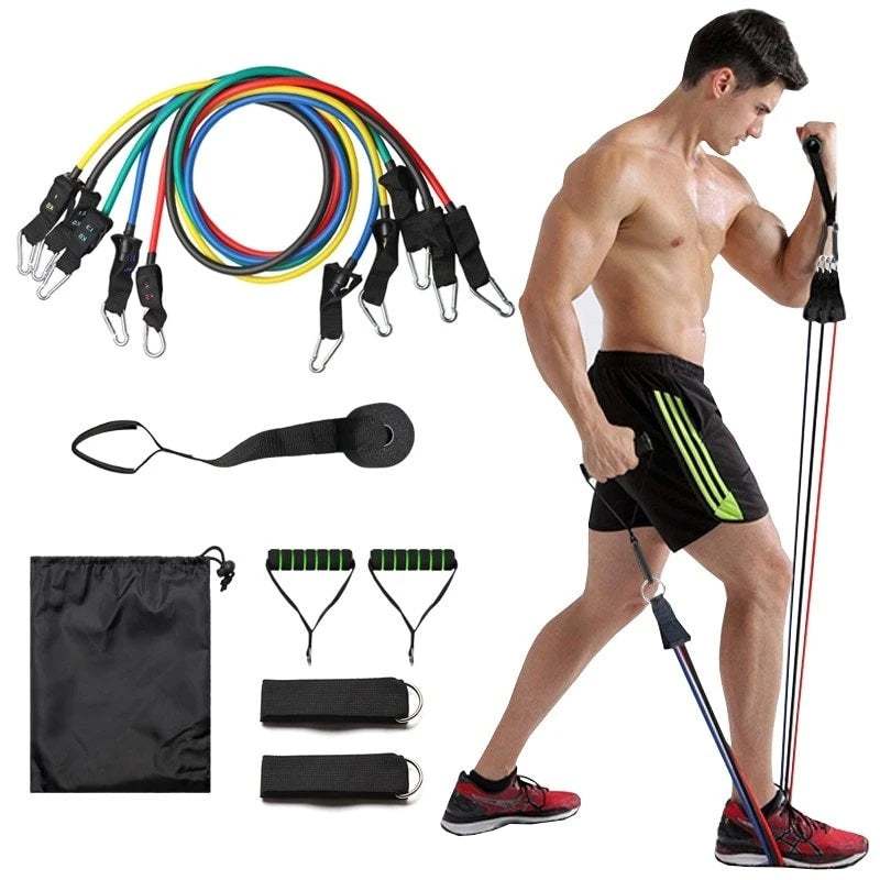 11-piece resistance band elastic pull rope set